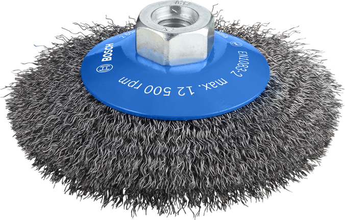 فرشاة Bosch PRO Metal clean Bevel، ملحق ملولب مقاس 115 مم.